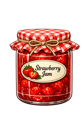 pot of strawberry jam